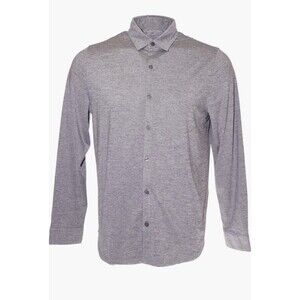 Zachary Prell Mens Bill Stretch Knit Button Up Shirt Lightweight Polo Size Large